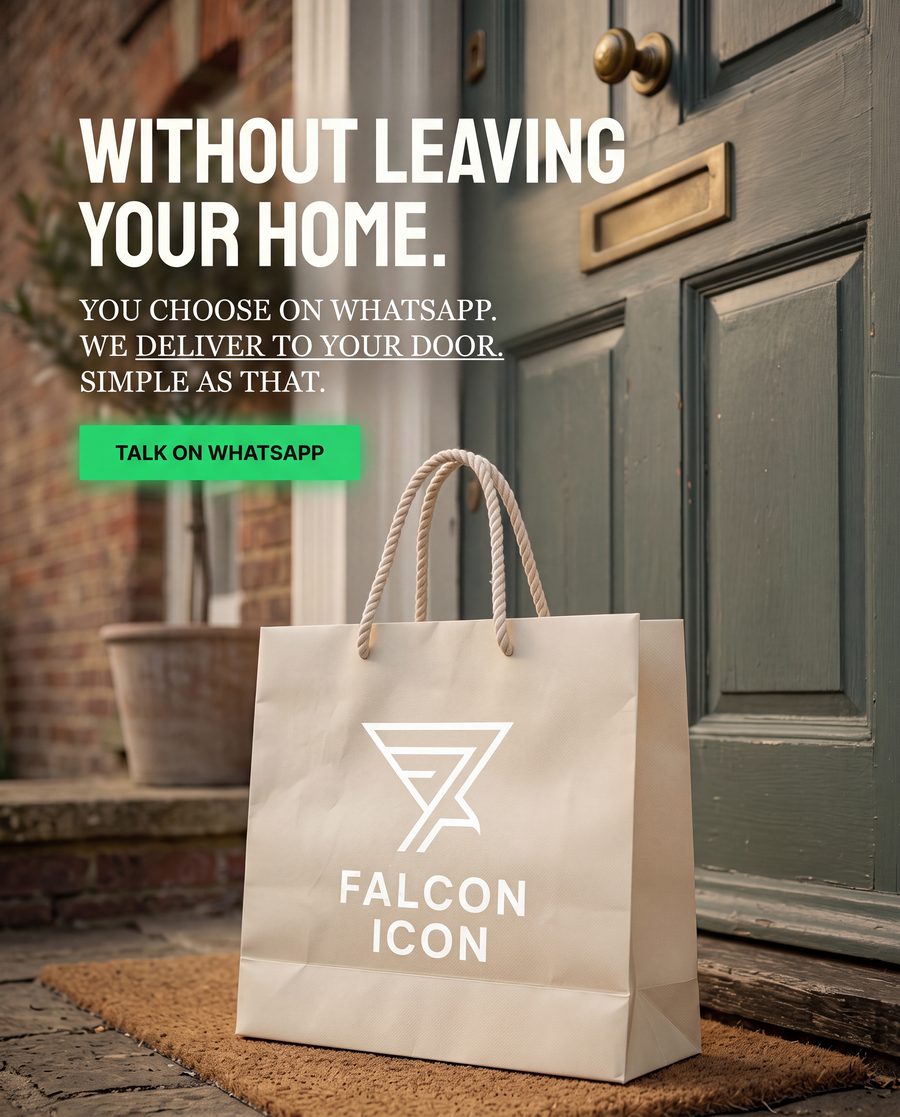 Ad: Without leaving your home, shopping bag at a front door