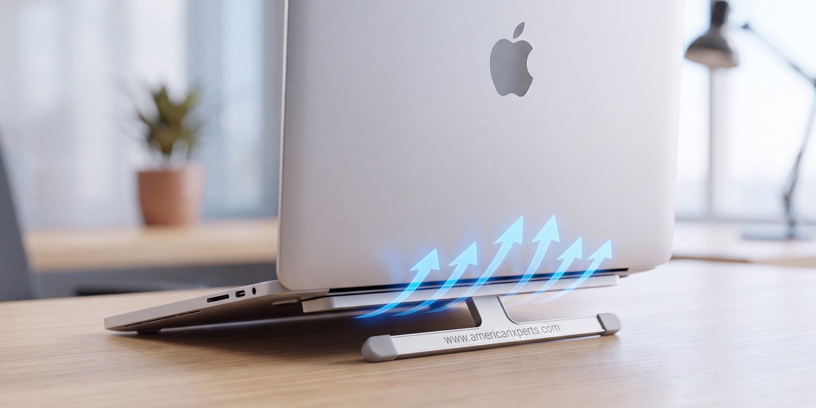 Amazon listing images for an invisible laptop stand