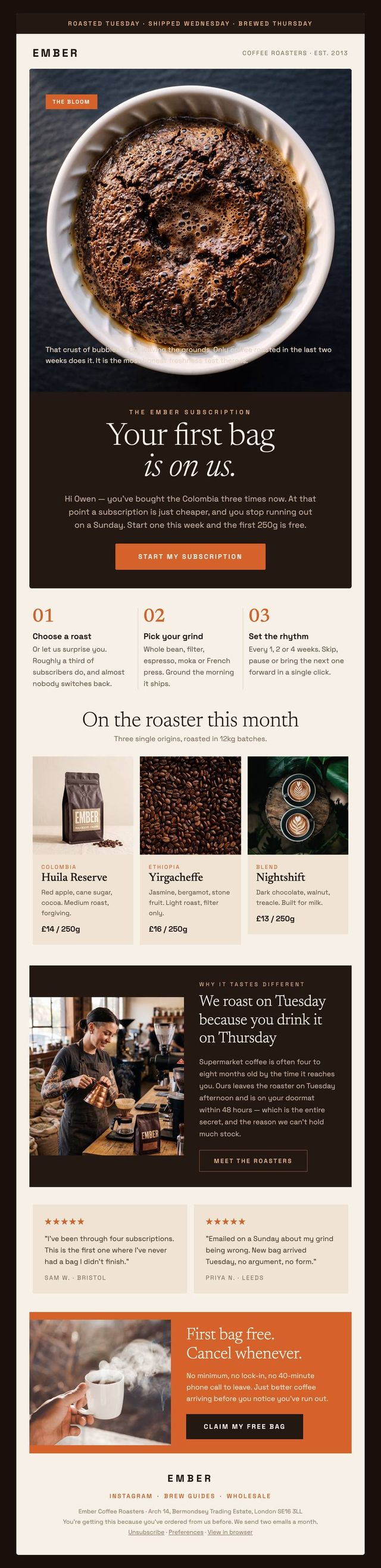 Ember Coffee Co concept campaign